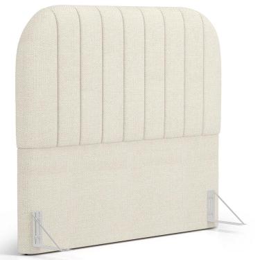 Imagem de Cabeceira Cama Box Queen Estofada Orgânica 160cm Alice W01 Linho Champagne - Lyam Decor