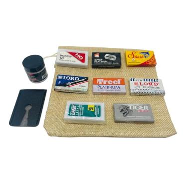 Imagem de GBS Double Edge (Safety Razor) Variety Pack - Inclui 50 DE Blades Derby tubarão Senhor Dorco Astra Big Ben + Alum pedra ajuda a parar o sangramento de nicks