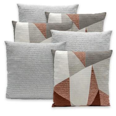 Imagem de Kit 6 Capas de Almofadas Piquet 40x40 Com Zíper Favinho Decoração - Ra