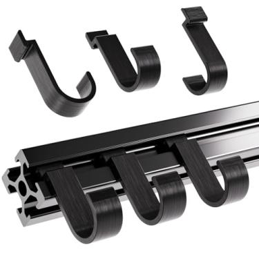 Imagem de UVKDEENK Mini ganchos suspensos da série 2020, acessórios de perfil de alumínio com ranhura em T para extrusão de alumínio padrão europeu 2020, ganchos de trilho linear preto para peças de impressora