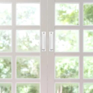 Imagem de 2 maçanetas deslizantes, puxadores curvos de liga de alumínio puxadores de porta de varanda com parafusos adequados para gavetas, janelas, telas, armários, guarda-roupas, portas deslizantes