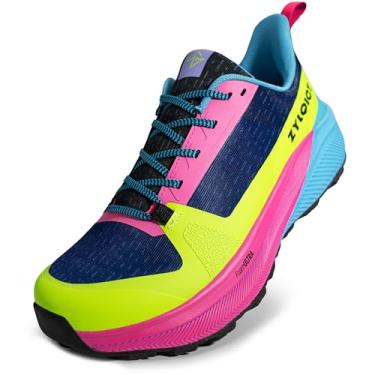 Imagem de Zylqict Tênis feminino sem cadarço para corrida na estrada, tênis com bico largo, caminhada, atlético, confortável, acolchoado para treinamento, treino e treino, Multi tênis feminino, 10 Wide