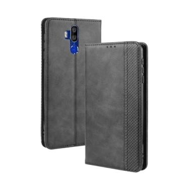 Imagem de Capa para Oukitel K9,Retro Flip magnético,Caso de telefone de couro PU,Design de carteira com 3 slots de cartão e 1 clipe de dinheiro -Black