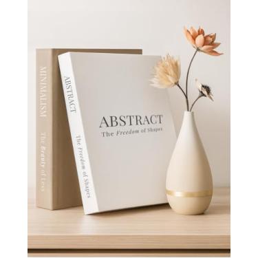 Imagem de VEOJEIN Livros decorativos estéticos - Conjunto de 2 elegantes decorações falsas/falsas com aparência de livro, para mesa de centro, sala de estar, prateleira, escritório. Compartimento de