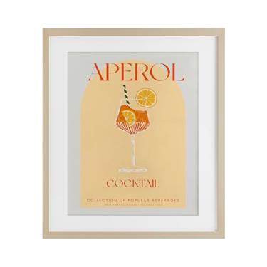 Imagem de Stupell Industries Impressão emoldurada retrô Aperol Cocktail Birch sob vidro, design de Lil' Rue, 40,6 x 33,5 cm
