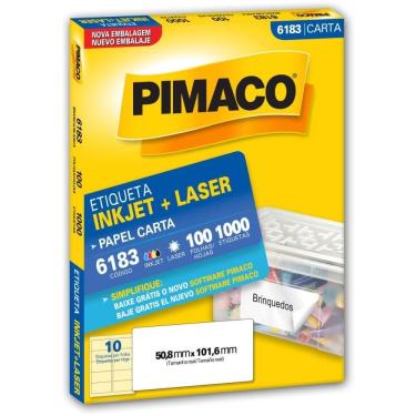 Imagem de Etiqueta Carta 6183 100 Fls 50,8 X 101,6 Mm - Pimaco