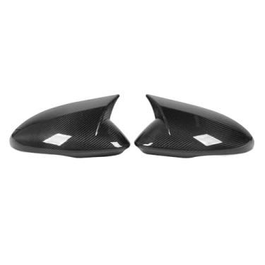 Imagem de Capas para Espelho Retrovisor de Porta, 1 par de Capas de Espelho de Fibra de Carbono Estilo Chifre de Boi, Substituição de Capa de Espelho Retrovisor Lateral para Stelvio