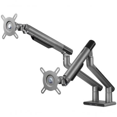 Imagem de Suporte Para Monitor Até 32 Articulado Duplo Com 2 Saídas Usb Octoo Clipsmart-design- 2 Titanium