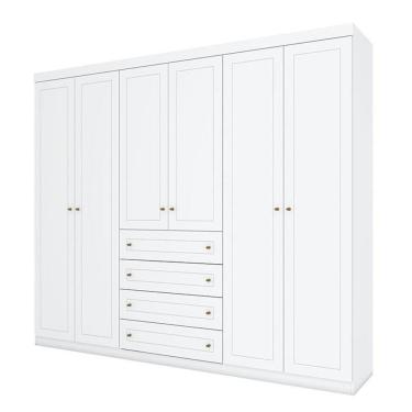Imagem de Guarda Roupa Casal Nova York 6 Portas Branco Hp – Henn