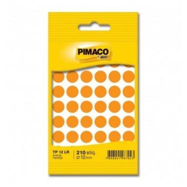 Imagem de Etiqueta Pimaco TP 12 Redonda Laranja com 210 unidades