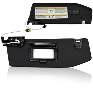 Imagem de Viseira de sol adequada para Jeep Wrangler JR Gladiator 2018 2019 2020 2021 2022 2023 Substitua 6BR80TX7AQ pela luminária com espelho de maquiagem (lado esquerdo (W/abridor de porta de garagem))