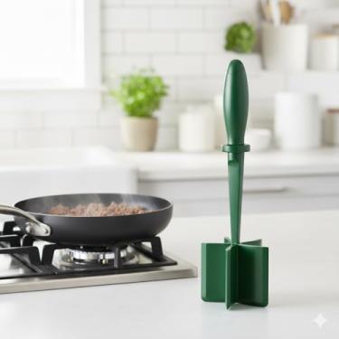 Imagem de Cortador de carne atualizado, triturador de carne resistente ao calor para hambúrguer, esmagador de carne moída, utensílio de moedor de hambúrguer de nylon, cortador de solo antiaderente, triturador