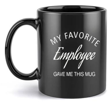 Imagem de Ideias de presente de chefe para homens - My Favorite Employee Gave Me This Coffee Mug-Funny Christmas Bosses Day Gift For Boss Men Women, presentes de agradecimento para chefe 325 ml xícaras de chá