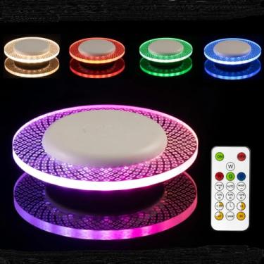 Imagem de luzzup Luminária De Parede Magnética Led Com Controle Remoto E Touch, Scone Recarregável, Modos Dinâmicos Coloridos Divertidos, Lâmpada Ambiente Portátil, Temporizador, Luz Noturna Regulável Para Qu
