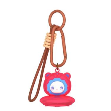 Imagem de OAJ Capa para chaveiro compatível com AirTag, capa Kawaii de animais fofos com mosquetão e cordão para localizador GPS Tracker, acessórios para chaves, bagagem, bolsa tigre