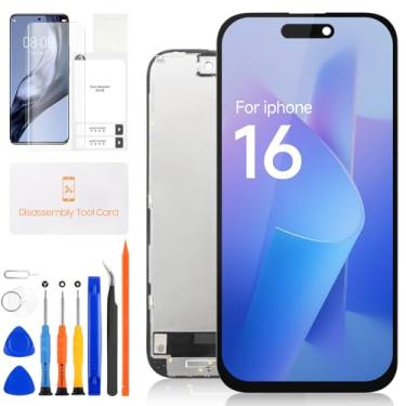 Imagem de Tela de substituição para iPhone 16 de 6,1 polegadas, tela LCD 3D Touch para iPhone16, tela sensível ao toque, vidro digitalizador, montagem completa com ferramentas A3288, A3287, A3081, A3296