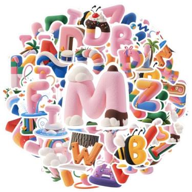 Imagem de 35 peças Alfabeto Animais Natureza Adesivos de Brinquedo Animais para DIY Telefone Guitarra Laptop Notebook Mala Copo Laptop Bagagem Scrapbook Diário Adesivo