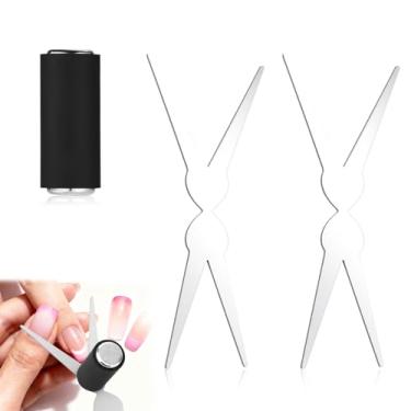 Imagem de 3pcs Kit de Ferramentas Ímã Olho Gato, Ímã Cilíndrico Unhas com Chapas Ferro em Forma Tesoura Ponta Dupla para Esmalte Gel Olho Gato Ferramentas Arte Unha para Manicure DIY Casa Estúdio Salão