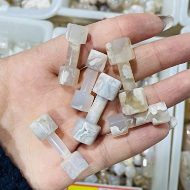 Imagem de URMIBDAI Decoração de casa cheia de textura, floco de neve natural ágata flor de cerejeira mini barra em forma de barra presentes de decoração de pedras preciosas, cristal natural (tamanho: 1 peça)