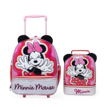 Imagem de Kit Mochila Lancheira Rodinha Feminina Minnie Escolar Disney
