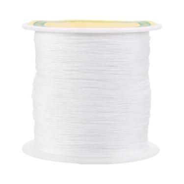 Imagem de PH PandaHall Fio De Nylon Trançado 150 Jardas, 0,5 Mm, Contas Com Brilho Suave, Cordas Kumihimo Para Costura, Artesanato, Pulseiras, Colares, Pingentes E Fabricação Macramê (Branco)