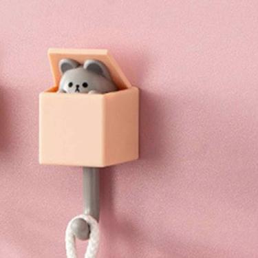 Imagem de Ganchos de parede para casacos, chaves, chapéus, cachecóis e bolsas-3. Capacidade de peso de 1,4 kg, sem necessidade de broca, design de desenho animado fofo, suporte aderente forte