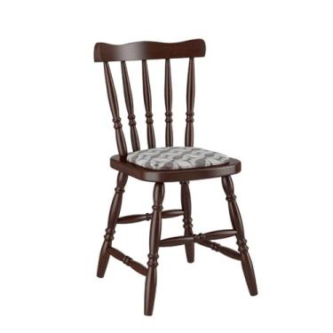 Imagem de Cadeira Daiana em Madeira Maçica Estofada Castanho Acetinado Piratini