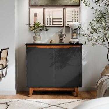 Imagem de Buffet 2 Portas Sem Gavetas Flow - JM3 Moveis (Preto/Freijó)