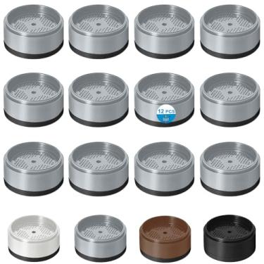 Imagem de Elevadores de cama 2.5 cm, 5.1 cm, 7.6 cm, 10.2 cm resistente, elevador de móveis ajustável para mesa, sofá, poltrona, geladeira, máquina de lavar, blocos empilháveis para elevação de cama (cinza