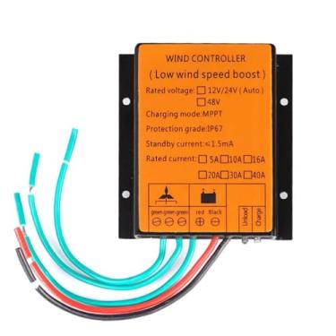 Imagem de HYZHANHONG Controlador à prova d'água IP67 de 6000 W, controlador de carga para turbina eólica 12 V/24 V/48 V com MPPT automático, regulador de velocidade de vento fraco para,Yellow,24V