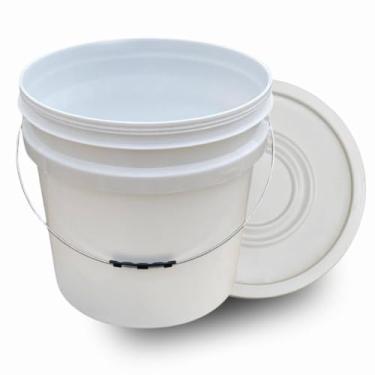 Imagem de Balde 30 Litros Branco Jaguar | Tampa Lacre de Segurança | Alça Metálica Reforçada | BPA Free | Plástico Virgem PP | Para Alimentos, Químicos e Uso Industrial