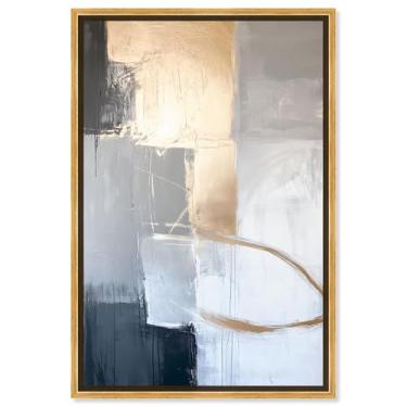 Imagem de Art Remedy Arte abstrata de tela com bordas douradas iluminadas, moldura dourada, 51 x 76 cm