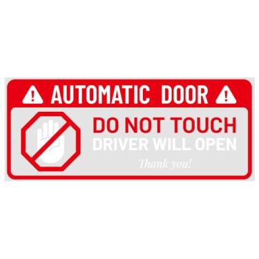 Imagem de 10 Peças Adesivos para Porta Automática de Carro, 10x4cm Autoadesivos Porta Automática Não Toque Adesivo Sinal de Advertência para Táxis Carros Caminhões e Veículos
