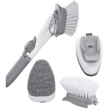 Imagem de Escova de Limpeza 2 em 1 com Dispenser de Detergente, Esponja para Louça, Cozinha