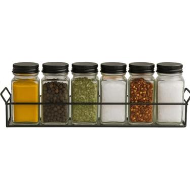 Imagem de Conjunto De Potes De Vidro Para Condimentos – Tampas De Metal, Caixa Para Armazenamento De Condimentos Para Bancada