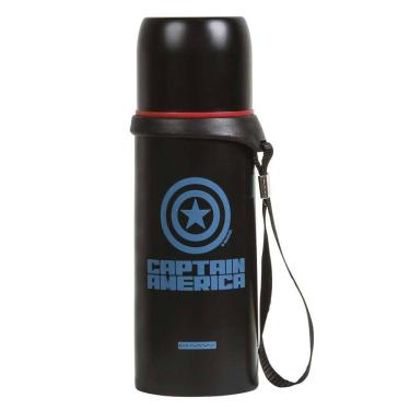 Imagem de Garrafa Infantil Aço - Térmica - 350 ml - Marvel Avengers - Capitão América - Dermiwil