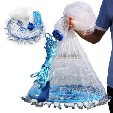 Imagem de Rede Pesca Tarrafa Chinesa Pescaria Peixe Malha 3 Metros Multifilament