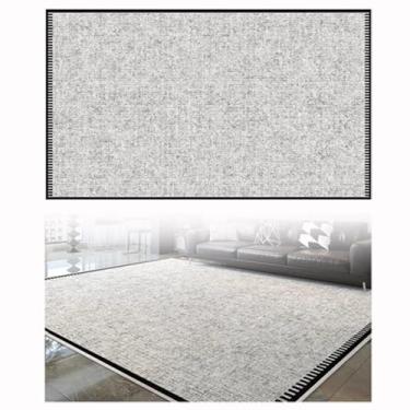Imagem de SPXMQSS Tapete para quarto, tapetes extra grandes resistentes ao desgaste para sala de estar com suporte antiderrapante, tapete lavável, para estudo, quarto, sala de jantar, escritório, preto/cinza