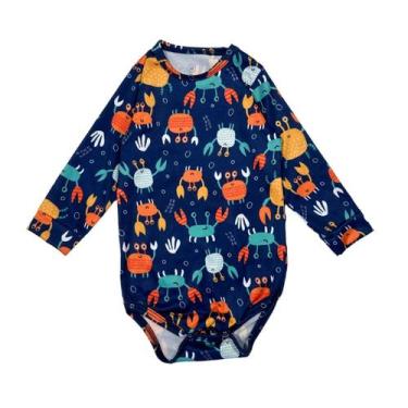 Imagem de Body Praia Bebê M. Longa Com Proteção Solar Uv 50 Estampado - Fofotinh