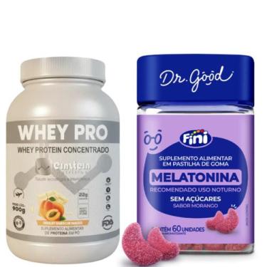 Imagem de Melatonina Em Gummys c/60 Fini e Whey Protein 900g - dR GOOD