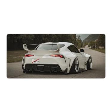 Imagem de Modificado Carro JDM Branco Sup Mesa Mesa Tapete de Mouse Pad Antiderrapante Grande Material de Escritório Tapete de Mesa Impermeável Borracha Mesa Escrita Pad para Escritório Jogo Casa 40 x 90 cm