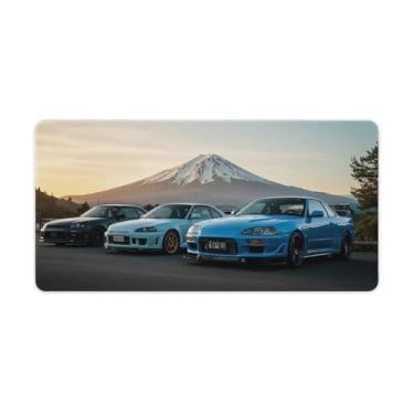 Imagem de HouLaiZhe JDM R34 SUP Modificado Carro na frente do suporte Fuji Gaming Mouse Pads JDM Car Desk Pads Grandes Mousepads para teclado de mesa, computador Mat30 x 60 cm