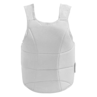 Imagem de harayaa Protetor de peito para karatê, colete de taekwondo, acessório confortável para proteção do corpo e proteção costelas, ideal para kickboxing, boxe, S