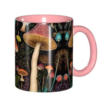Imagem de Zeraoke Canecas de café criativas com estampa de cogumelo, personalizadas, presente para a família, tamanho de 325 ml, unissex