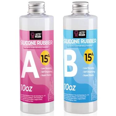 Imagem de LET'S RESIN Kit de fabricação de moldes de silicone - silicone translúcido de borracha de silicone não tóxico para fabricação de moldes líquidos - 580 g de silicone super elástico - ideal para moldes