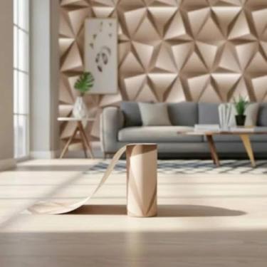 Imagem de Papel de Parede Premium Adesivo PVC Estampa Geométrica 5 Metros Autocolante Lavável e Fácil de Instalar Ideal para Ambientes com Estilo Moderno Decoração Sofisticada para Quarto e Escritório