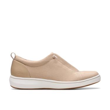 Imagem de Clarks BreezeSky Lace Oxford feminino, Tecido areia, 7 Wide