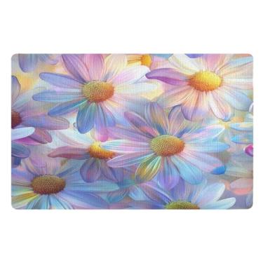 Imagem de STAYTOP Tapete de porta com lindas flores, entrada externa, 81 x 50 cm, tapete de boas-vindas para ambientes externos/internos, tapetes de banho fofos, capacho frontal antiderrapante para entrada