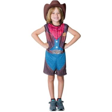 Imagem de Kit Infantil Fantasia Cowboy com Chapéu, Tamanho G, 100% Poliéster, Tema Faroeste, para 10 a 12 Anos, Inclui Fantasia e Chapéu