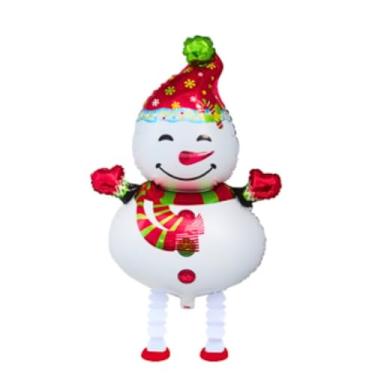 Imagem de Balão Metalizado Natal Bonequinho de Neve - Decoração Festa de Natal - acompanha canudo para inflar seu balão